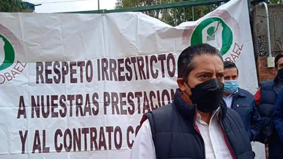 Protesta del Supdacobaez exigiendo el cumplimiento del Contrato Colectivo de Trabajo